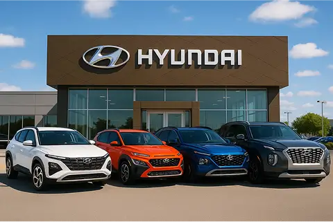SUVs in a line
